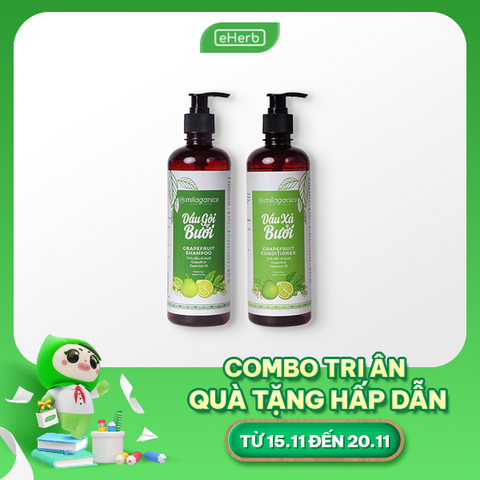  [Combo Tri Ân 20/11] Volume & Smooth Gift Set MILAGANICS Gội - Xả bigsize 