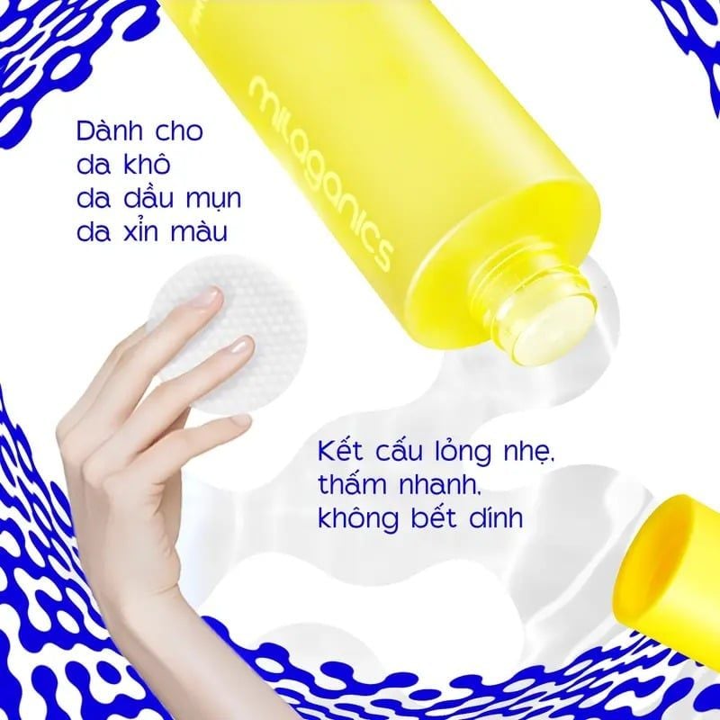  Combo 159k: Toner Hoa Cúc Niacinamide 3% 240ml + Nước Tẩy Trang Hoa Cúc 300ml MILAGANICS 