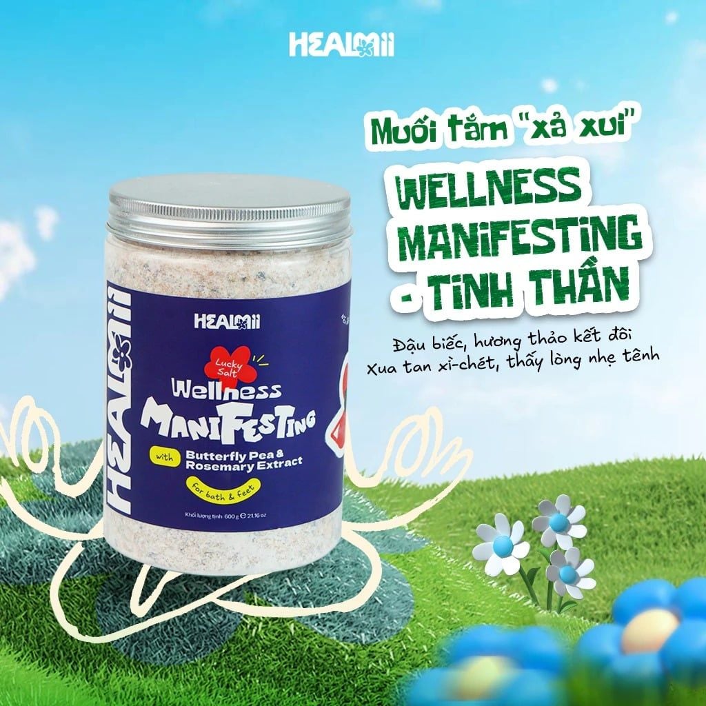  Muối Tắm Tẩy Da Chết Thảo Mộc Thiên Nhiên HEALMII 600g 