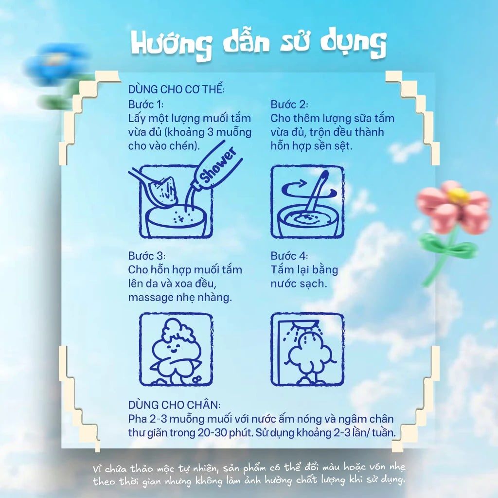  Muối Tắm Tẩy Da Chết Thảo Mộc Thiên Nhiên HEALMII 600g 