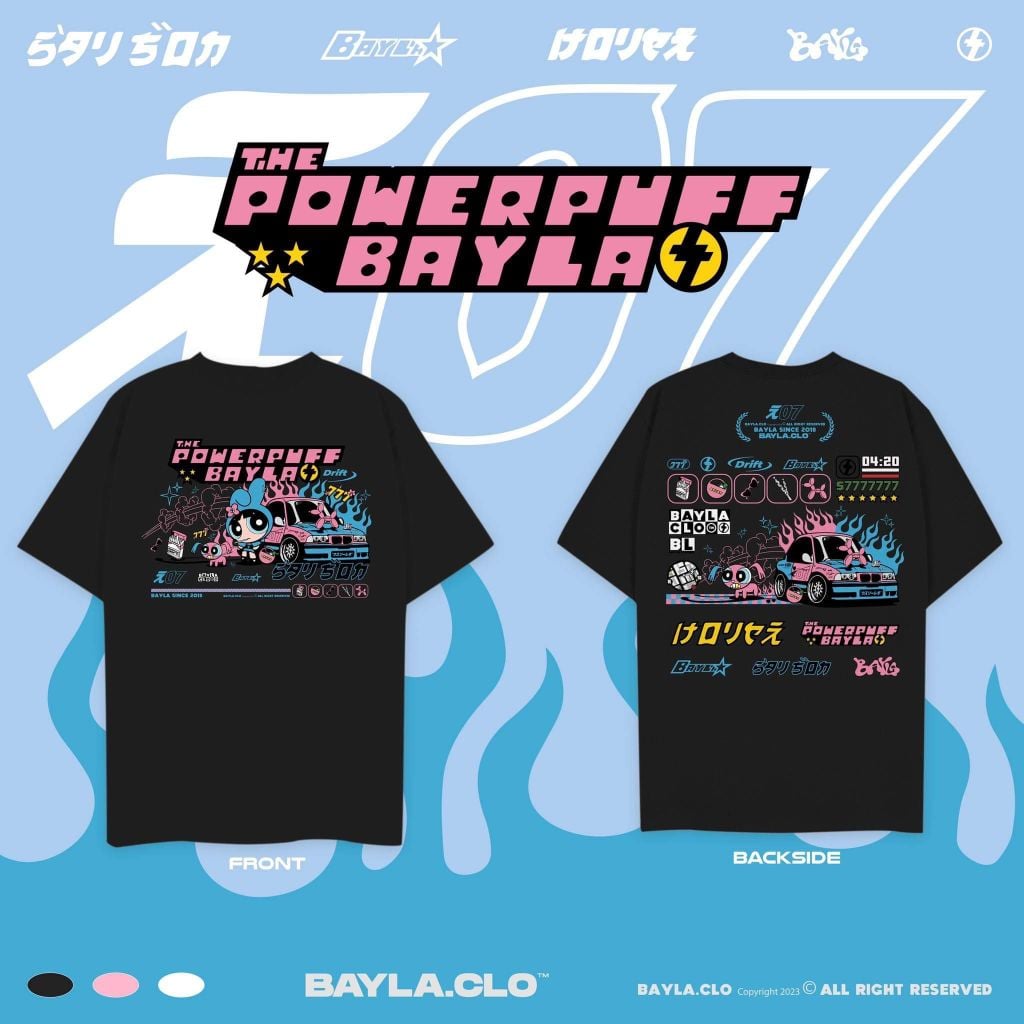 [BAYLA] - POWERPUFF BLACK T-SHIRT