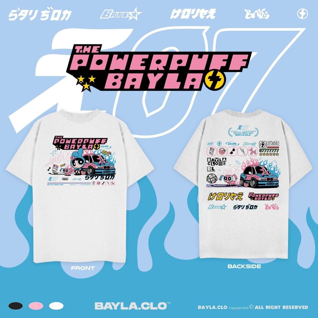 [BAYLA] - POWERPUFF WHITE T-SHIRT