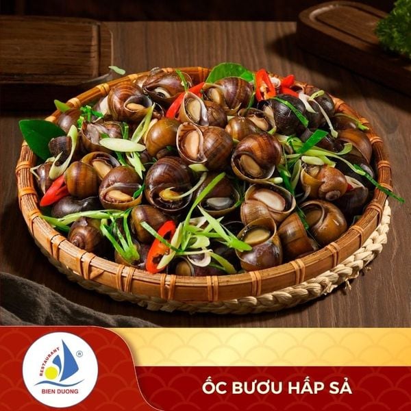  Ốc Bươu Hấp Sả 