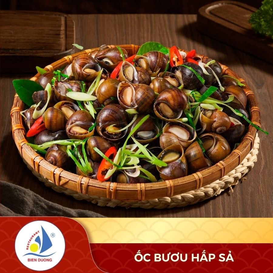  Ốc Bươu Hấp Sả 