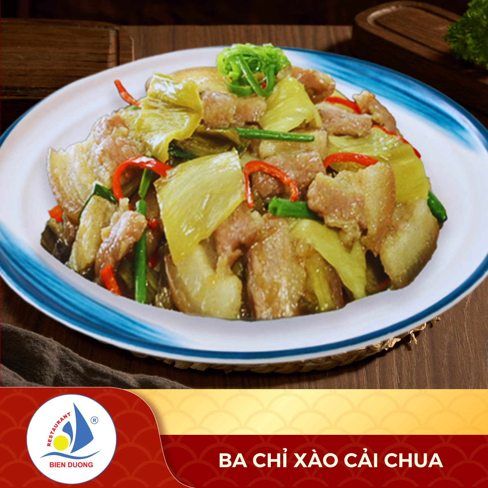  Ba Chỉ Xào Cải Chua 