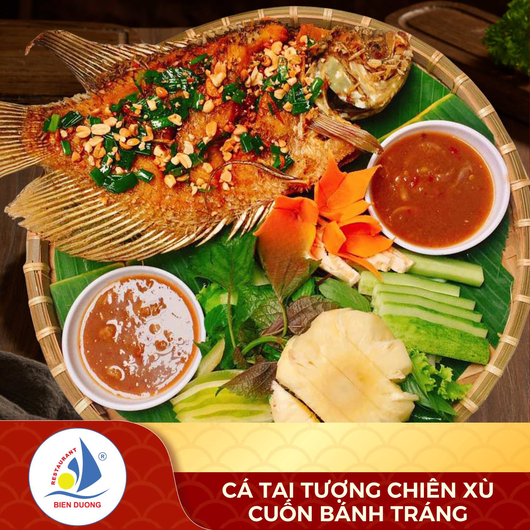  Cá Tai Tượng Chiên Xù Cuốn Bánh Tráng 