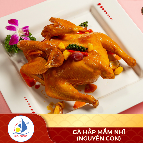  Gà Hấp Mắm Nhĩ (Nguyên Con) 
