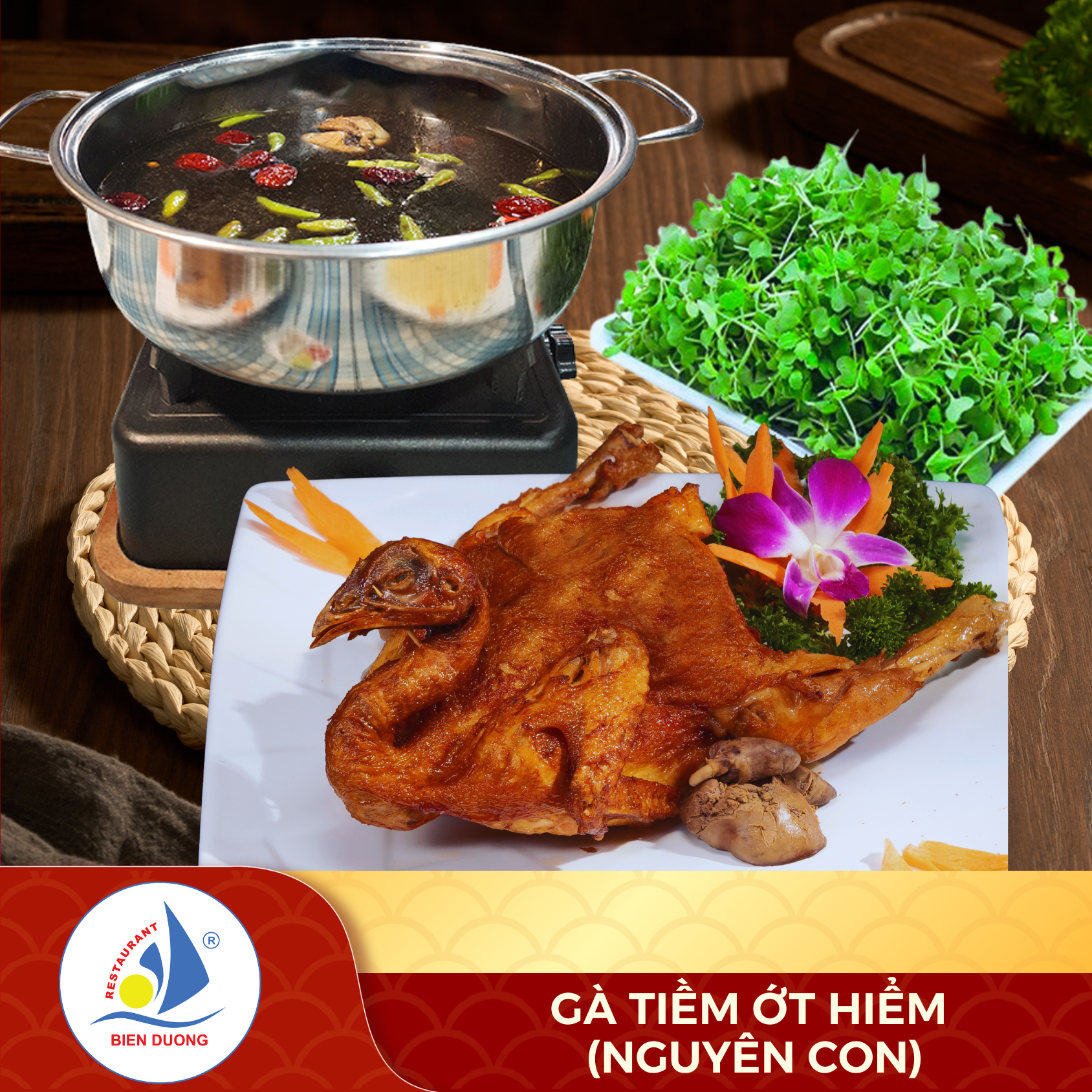  Gà Tiềm Ớt Hiểm (Nguyên Con) 