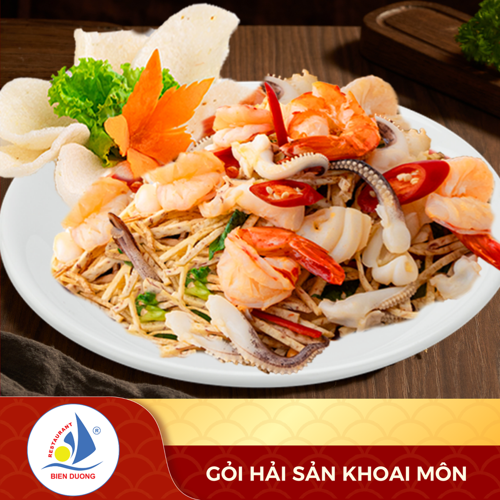  Gỏi Hải Sản Khoai Môn 