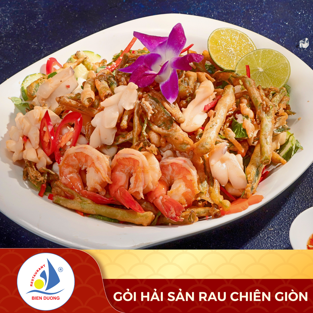  Gỏi Hải Sản Rau Chiên Giòn 