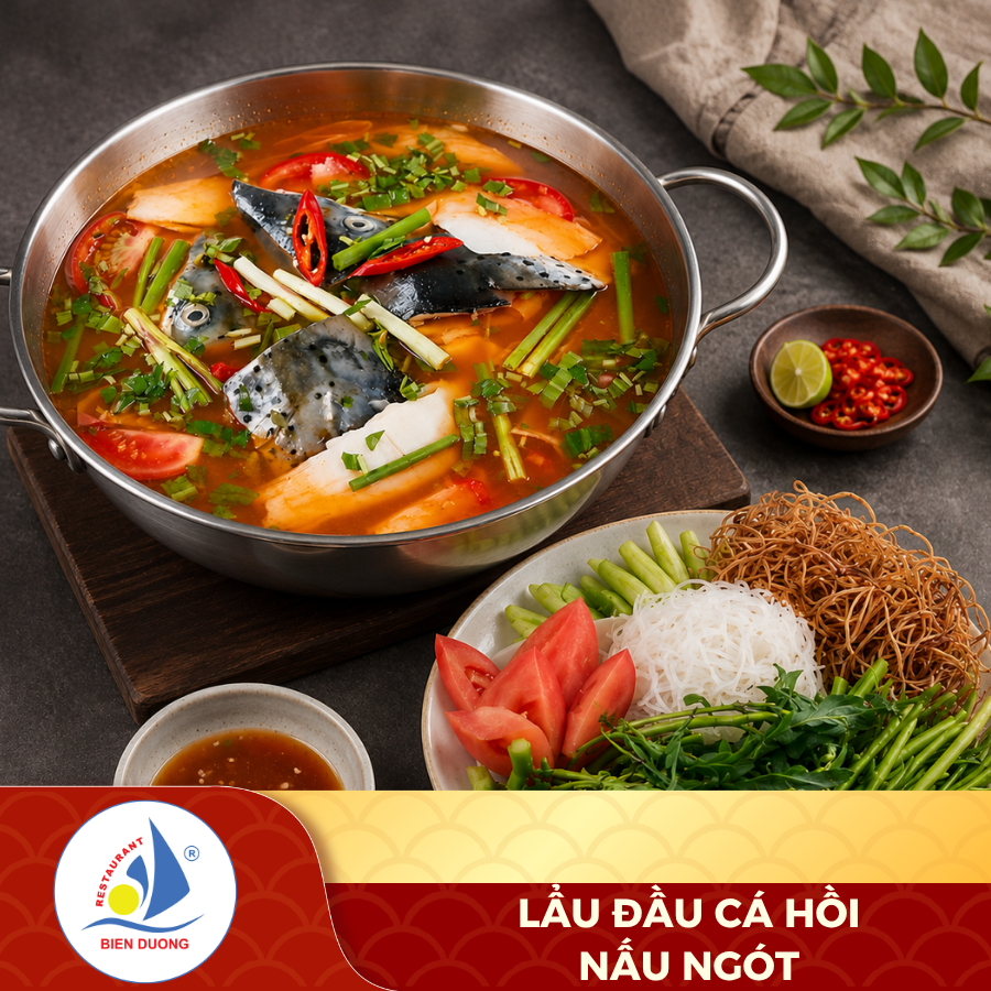  Lẩu Đầu Cá Hồi Nấu Ngót 