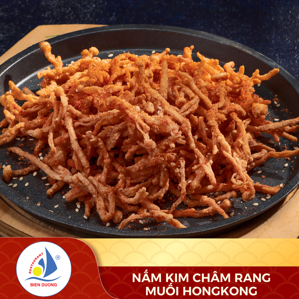  Nấm Kim Châm Rang Muối Hongkong 