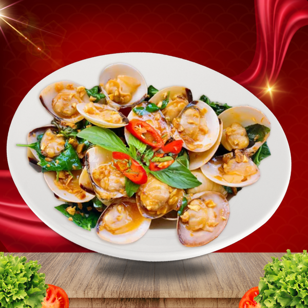  Nghêu Xào Lá Quế 