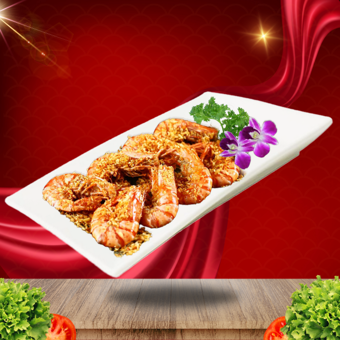  Tôm Sú Cháy Tỏi (300 Gram) 