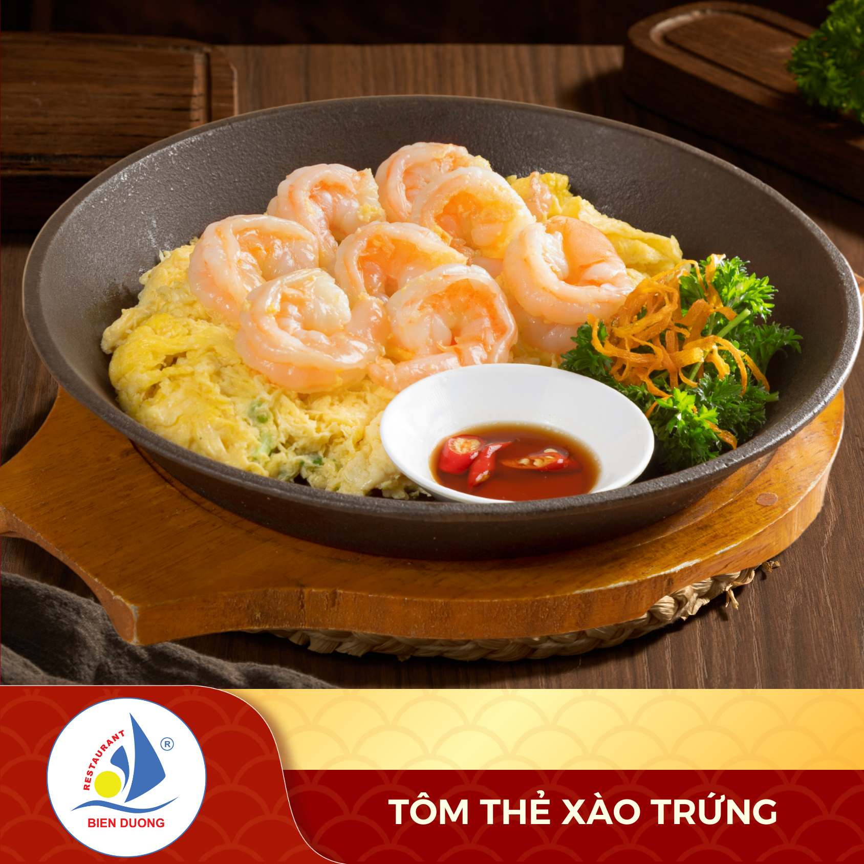  Tôm Thẻ Xào Trứng 