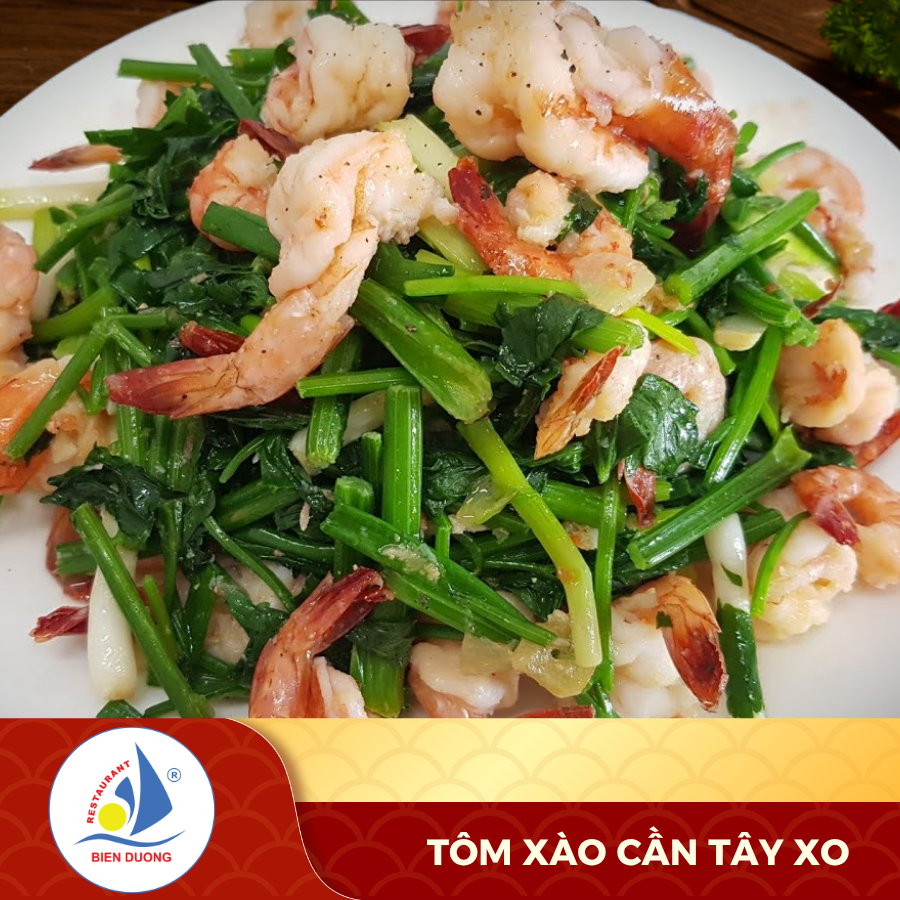  Tôm Thẻ Xào Cần Tây XO 