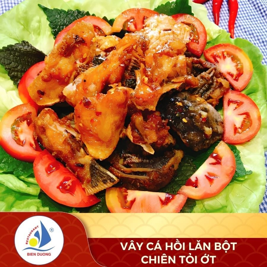  Vây Cá Hồi Lăn Bột Chiên Tỏi Ớt 