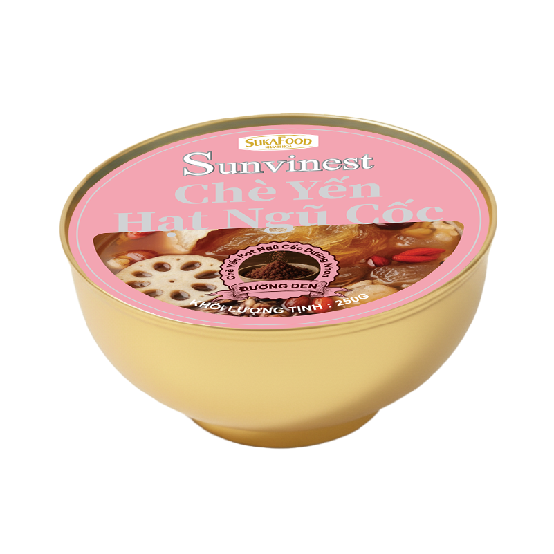  Chè Yến Hạt Ngũ Cốc Sunvinest Dưỡng Nhan - 25% Yến Tươi (Thùng 24) 