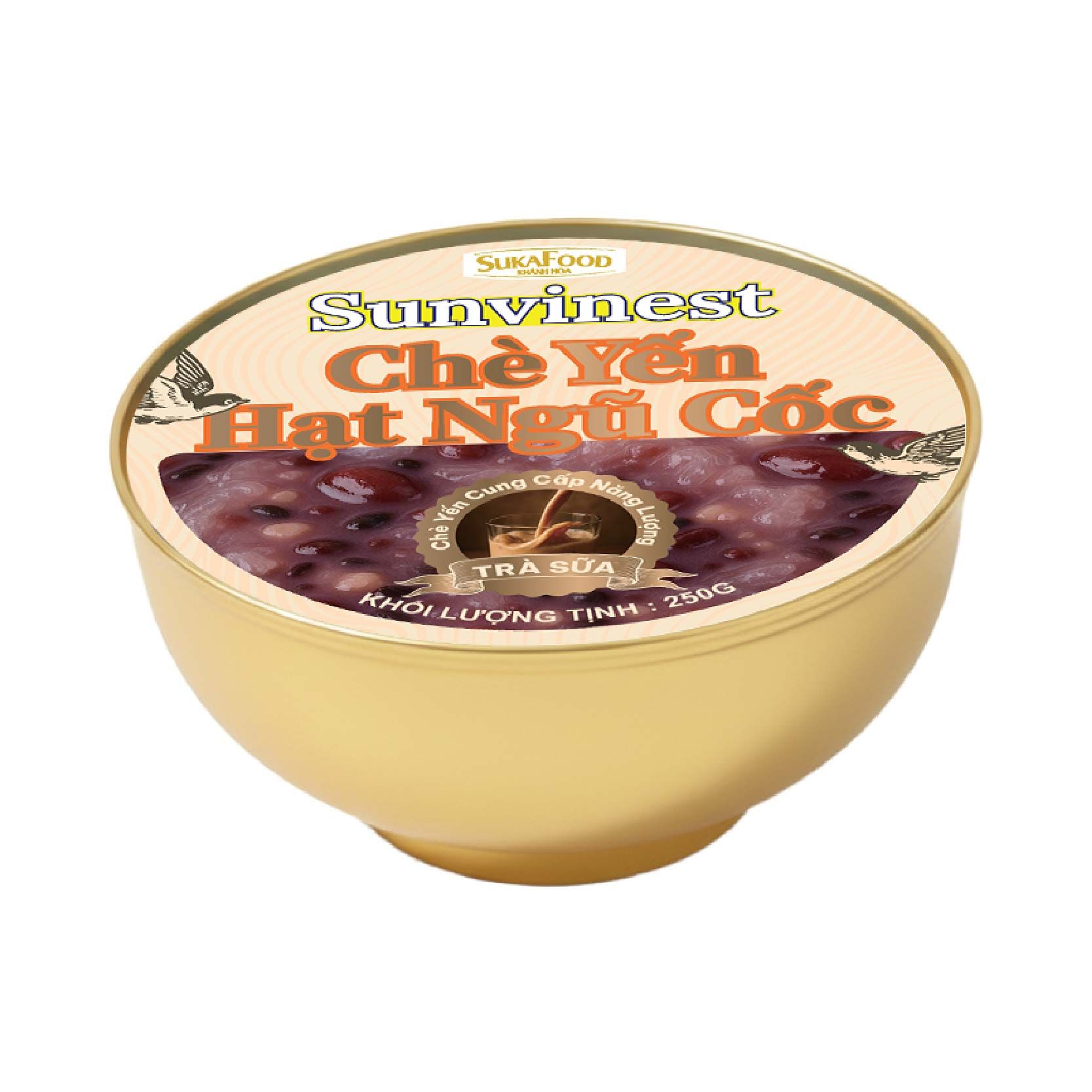  Chè Yến Hạt Ngũ Cốc Sunvinest Cung Cấp Năng Lượng Vị Trà Sữa - 25% Yến Tươi - 250g (Hộp 1) 