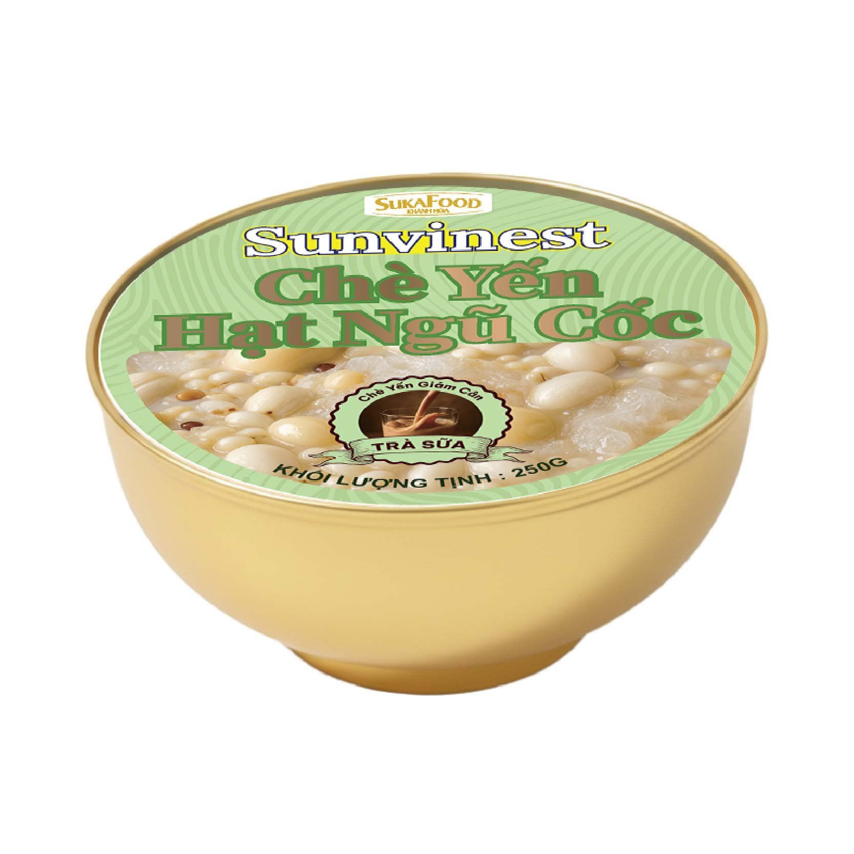  Chè Yến Hạt Ngũ Cốc Sunvinest Giảm Cân Vị Trà Sữa - 25% Yến Tươi - 250g (Hộp 1) 