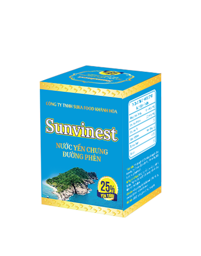  Nước Yến Chưng Đường Phèn Sunvinest 25%Yến Tươi - 70ml (Hộp 1) 