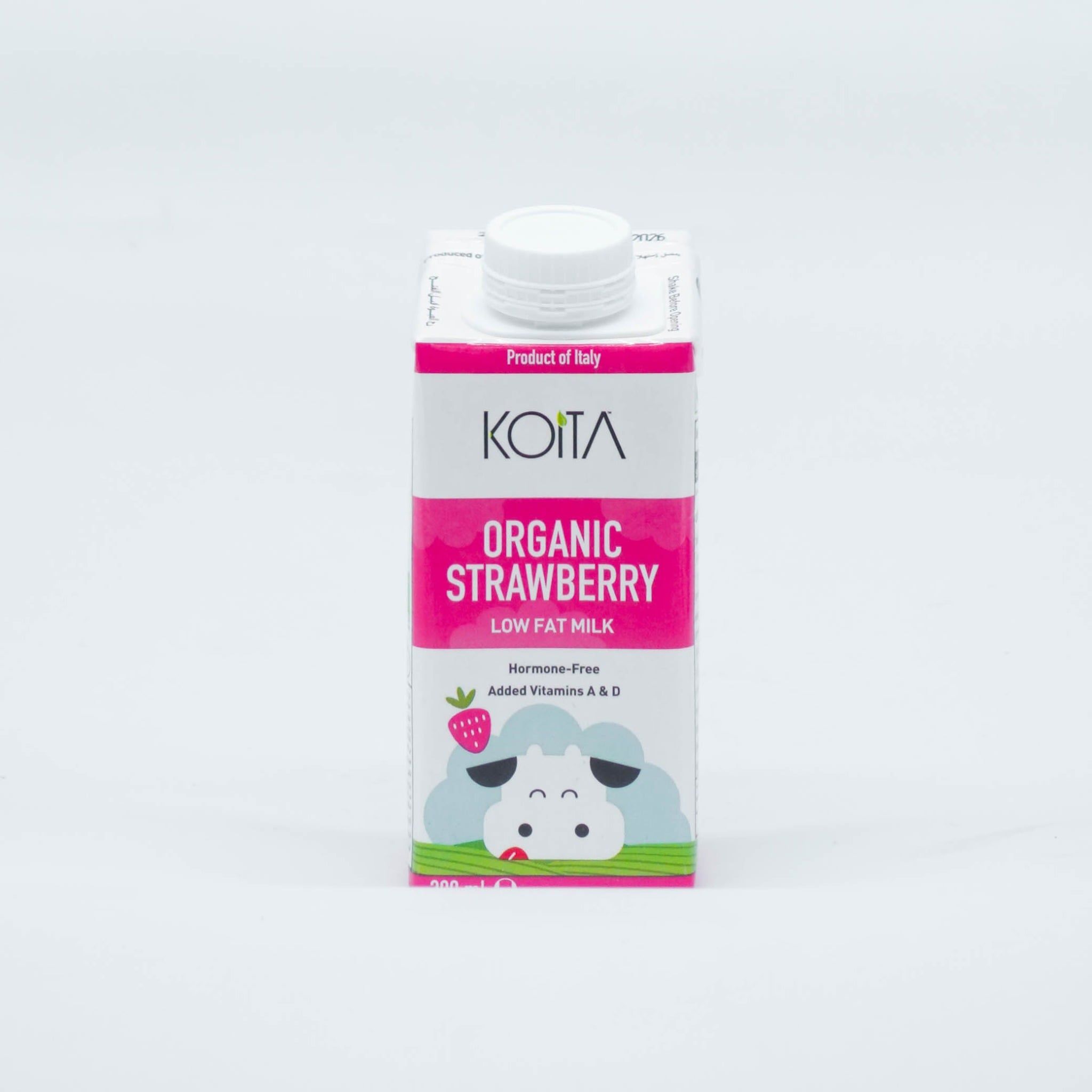 Sữa Bò Hữu Cơ Vị Dâu Ít Béo KOITA 200ML