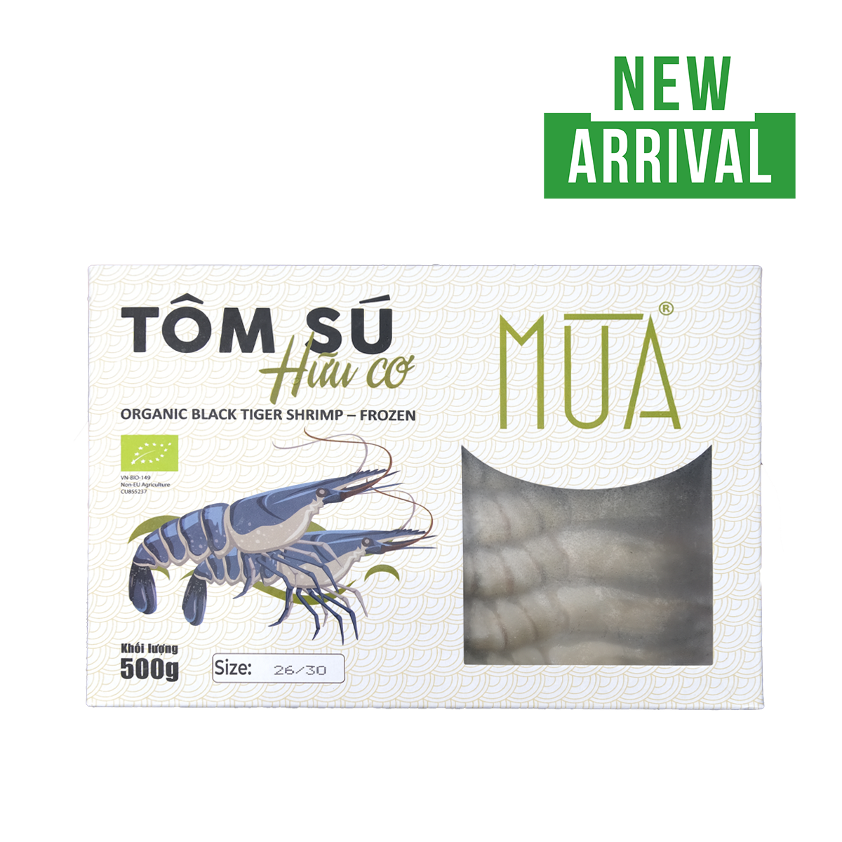 Tôm sú hữu cơ 26/30 Mùa 500gr