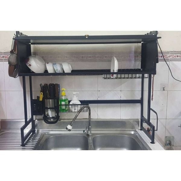 Kệ úp chén có nắp đậy bằng thép sơn tĩnh điện 2