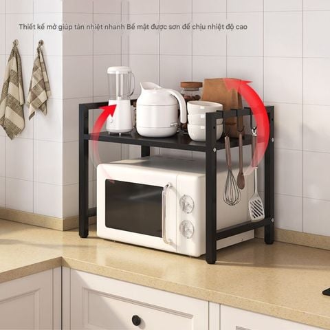 Kệ Để Lò Vi Sóng 2 Tầng Điều Chỉnh Chiều Ngang, Chiều Cao