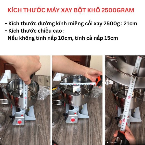 Máy Xay Bột Khô Công Suất Lớn 2500g/4200W Cho  Kinh Doanh!