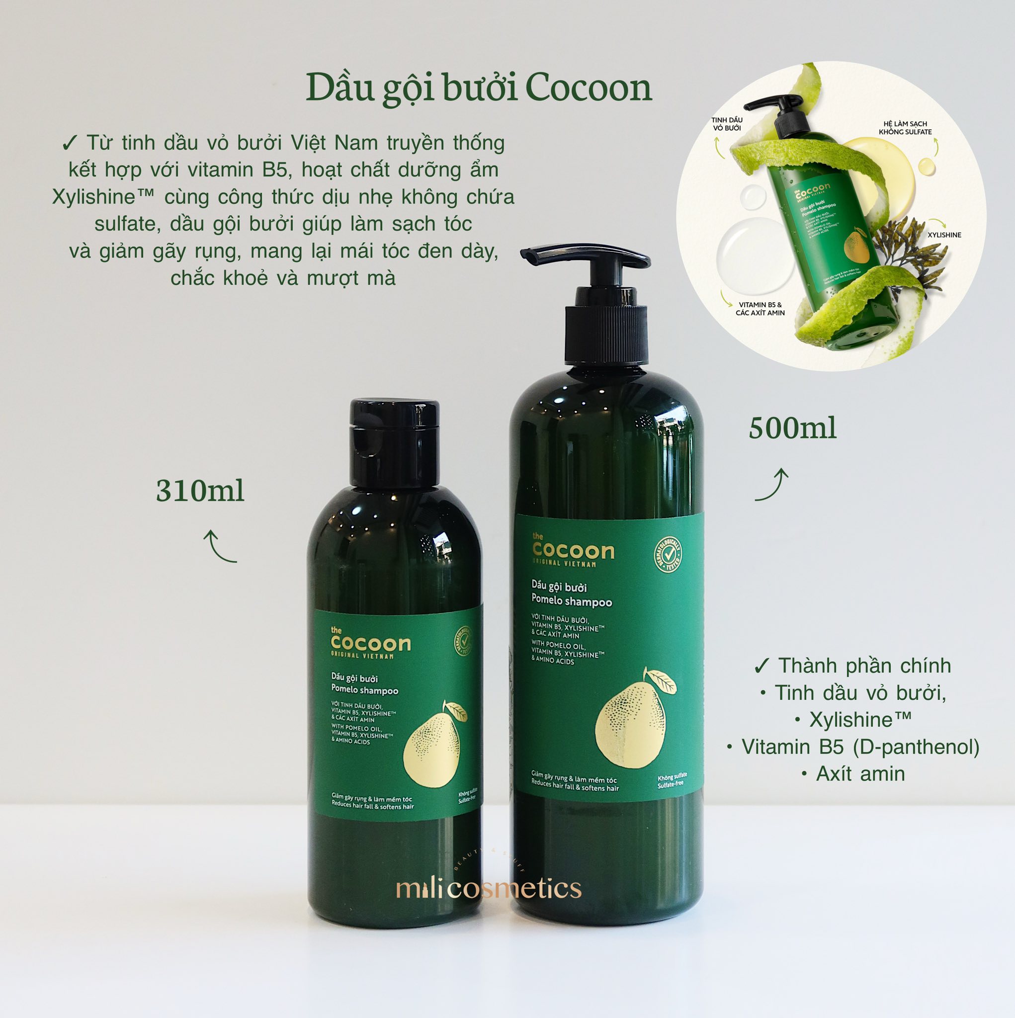 Bộ dầu gội xả Cocoon Pomelo Hair Wash – Mỹ phẩm chính hãng ở Huế