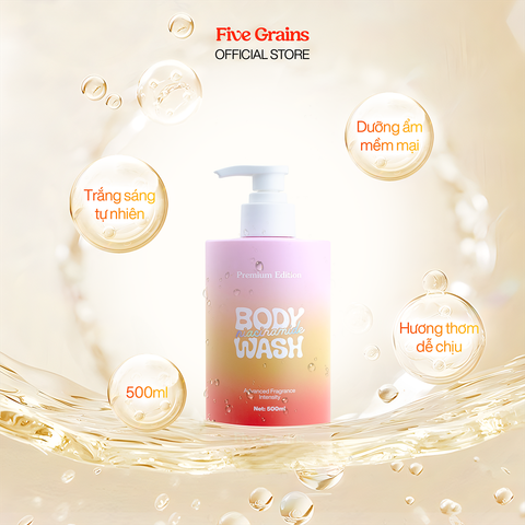 Sữa tắm Cao cấp Five Grains giúp dưỡng trắng da Niacinamide lưu hương nước hoa 500ML phiên bản nâng cấp