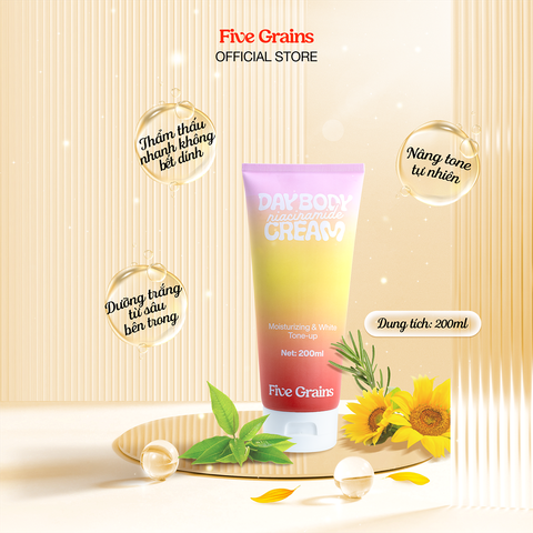 Kem dưỡng Cao cấp Five Grains trắng da Niacinamide, Alpha-Arbutin nâng tone ban ngày 200ML