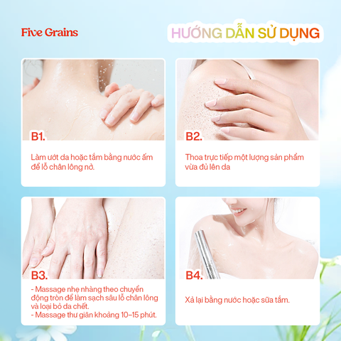 Tẩy tế bào chết body Niacinamide Cao cấp Five Grains chiết xuất quả Óc chó 200g