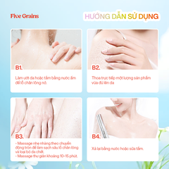 Tẩy tế bào chết body Niacinamide Cao cấp Five Grains chiết xuất quả Óc chó 200g