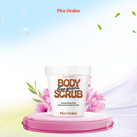 Tẩy tế bào chết body Niacinamide Cao cấp Five Grains chiết xuất quả Óc chó 200g