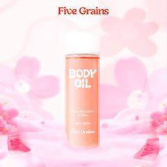 Combo Dưỡng da Cao Cấp Body Oil 100ml - Kem dưỡng Cao cấp Five Grains trắng da Niacinamide, Alpha-Arbutin nâng tone ban ngày 200ML