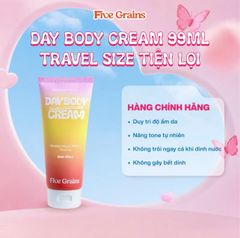 Combo Kem dưỡng ban ngày Travel Size 99ml và Body Oil 100ML Five Grains giúp dưỡng ẩm nâng tone trắng sáng da body