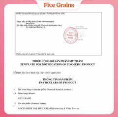 Combo kem dưỡng giúp dưỡng ẩm dưỡng trắng da body ban ngày Travel Size 99ml và ban đêm 500ml Five Grains Niacinamide, Alpha-Arbutin