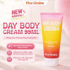 Combo Kem dưỡng ban ngày Travel Size 99ml và Body Oil 100ML Five Grains giúp dưỡng ẩm nâng tone trắng sáng da body