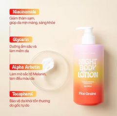Combo kem dưỡng giúp dưỡng ẩm dưỡng trắng da body ban ngày Travel Size 99ml và ban đêm 500ml Five Grains Niacinamide, Alpha-Arbutin