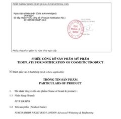 Combo kem dưỡng giúp dưỡng ẩm dưỡng trắng da body ban ngày Travel Size 99ml và ban đêm 500ml Five Grains Niacinamide, Alpha-Arbutin