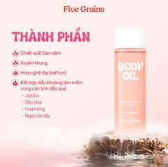Combo Kem dưỡng ban ngày Travel Size 99ml và Body Oil 100ML Five Grains giúp dưỡng ẩm nâng tone trắng sáng da body