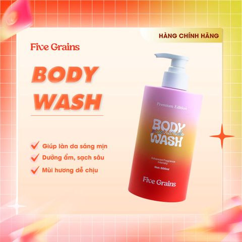 Combo Five Grains Sữa tắm 500ml và Tẩy tế bào chết body Niacinamide 200g hỗ trợ dưỡng sáng da