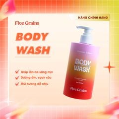Combo Five Grains Sữa tắm 500ml và Tẩy tế bào chết body Niacinamide 200g hỗ trợ dưỡng sáng da