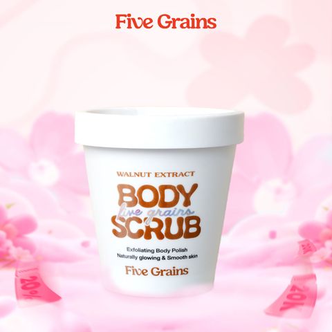 Combo Five Grains Sữa tắm 500ml và Tẩy tế bào chết body Niacinamide 200g hỗ trợ dưỡng sáng da