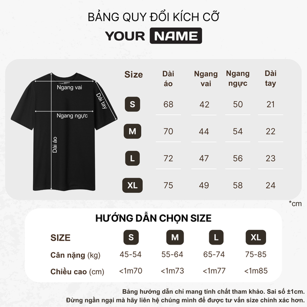 Áo Thun Unisex YOURNAME Form Rộng - Mềm Mịn Mặc Mát, Co Dãn 4 Chiều Thoải Mái, Vải Cotton Cao Cấp Không Kích Ứng