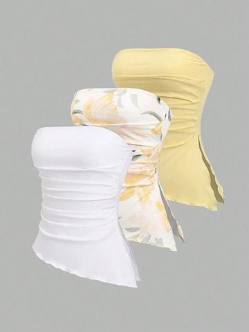 Áo Ống Nữ Sát Nách Dáng Lửng Vạt Bất Đối Xứng - Áo Kiểu Dáng Petite YN008