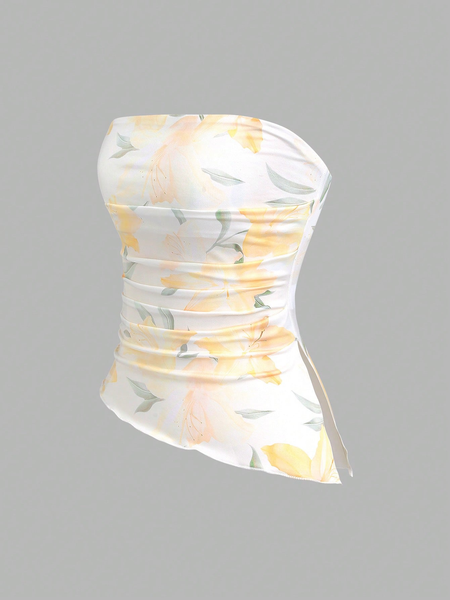 Áo Ống Nữ Sát Nách Dáng Lửng Vạt Bất Đối Xứng - Áo Kiểu Dáng Petite YN008