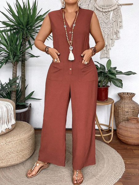 Đồ Bay Nữ Big Size Sát Nách Phong Cách Bohemian - Jumpsuit Hè Có Túi Dáng Rộng Thoải Mái YN007